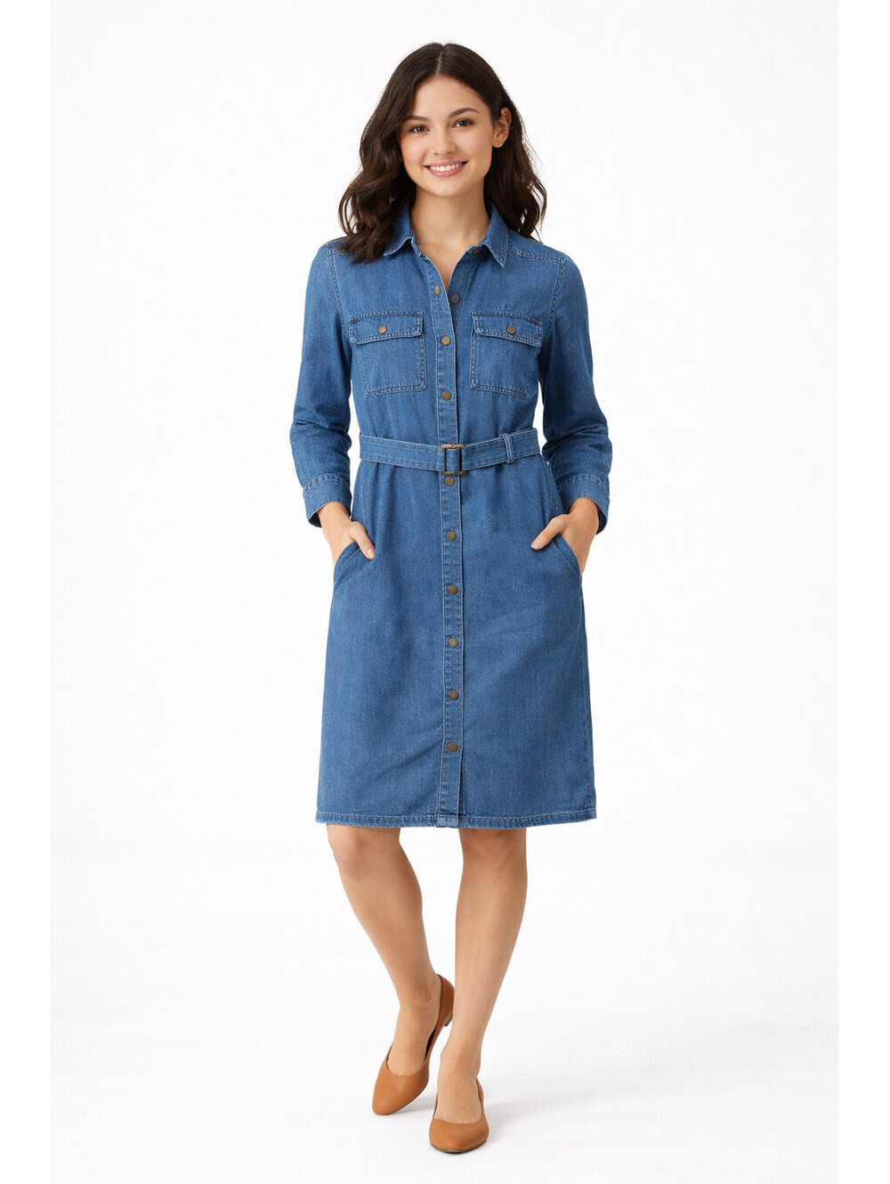 J.Crew Re-Imagined Denim Shirt Dress Sz 2 NWT Cotton Belted Button Front